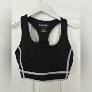 Jessica Simpson Black Sports Bra with Gray Accents